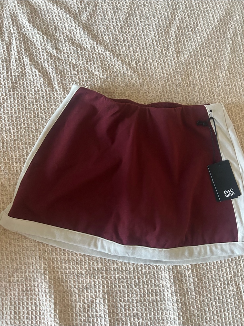 PacSun Maroon Mini Skirt with White Trim